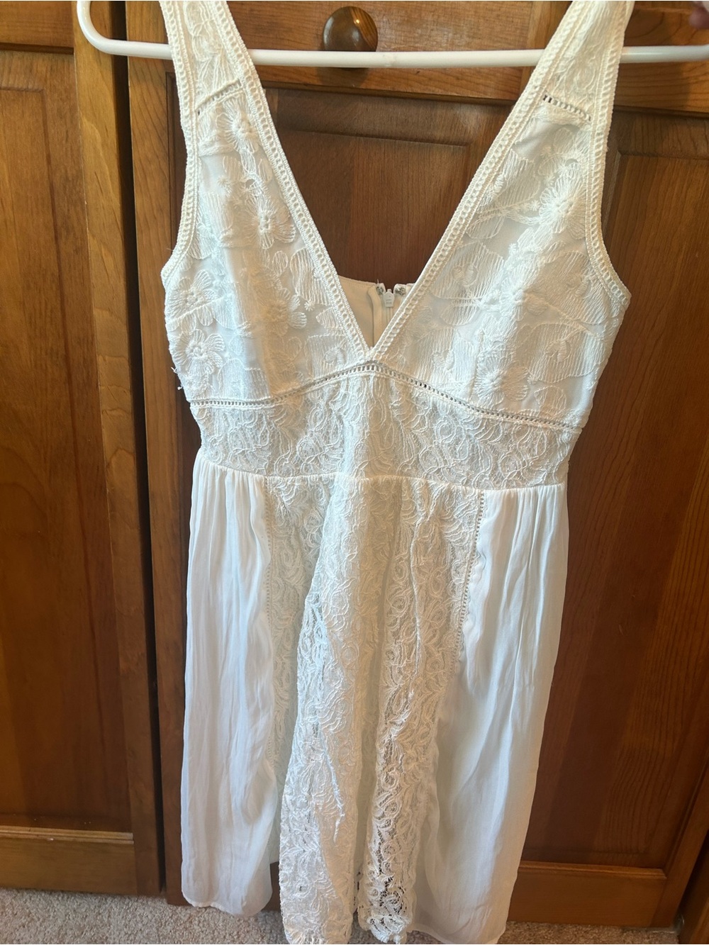 Forever 21 White Lace V-Neck Slip Dress